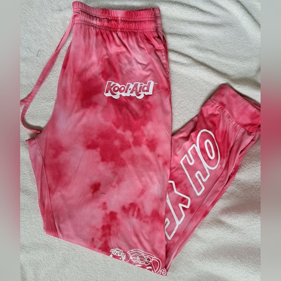 Mens Red Tie Dye Kool Aid Sweatpants - Picture 1 of 14